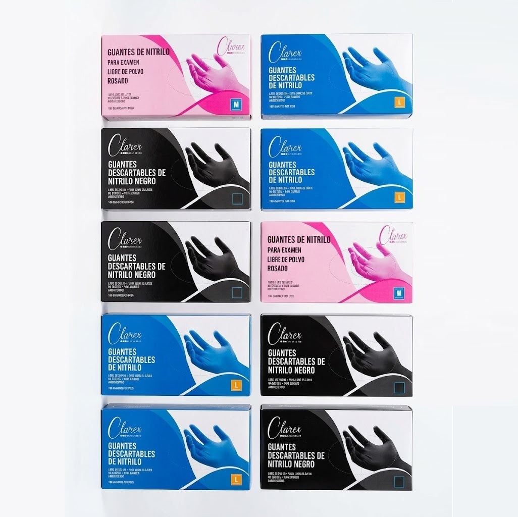 10 Cajas de Guantes  descartables de Nitrilo