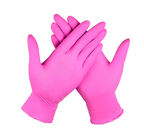 Guantes descartables de Nitrilo Rosados