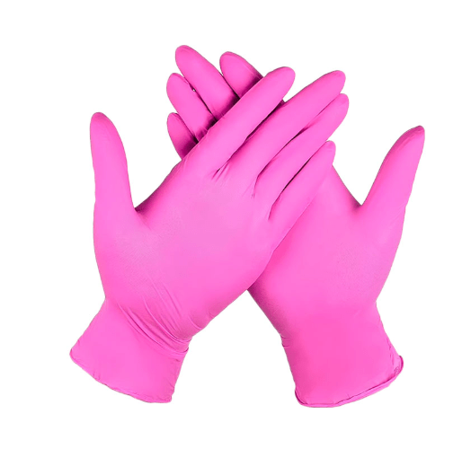 Guantes descartables de Nitrilo Rosados
