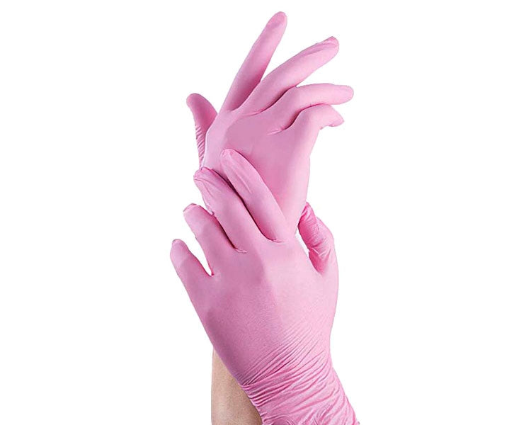 Guantes descartables de Nitrilo Rosados